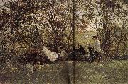 Ilia Efimovich Repin A bench in the returfing painting